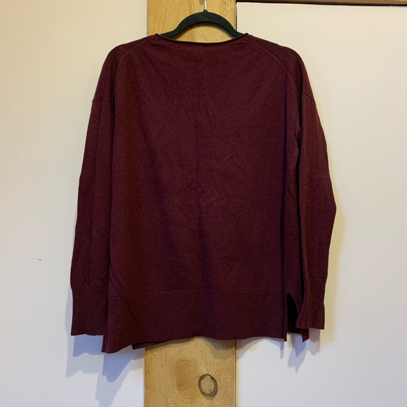 J. Crew V-Neck Swing Sweater in Burgundy - Picture 4 of 5